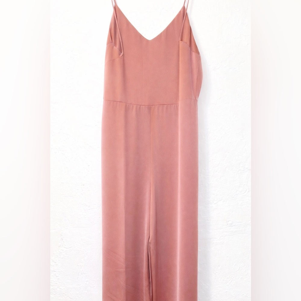 Topshop Blush Satin Cami Wide-Leg Jumpsuit (US 6 / EU 38)